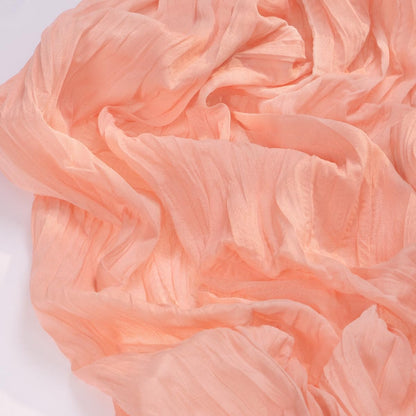 Socomi Cheesecloth Table Runner - Coral Peach Boho Rustic Design | 120 Inch for Weddings & Events