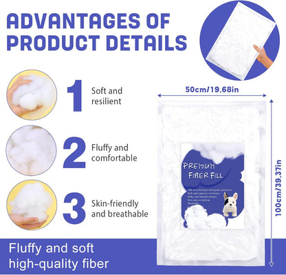 BUTUZE Polyfill Stuffing - 2.6lb Fiberfill for Crafts & Home Decor Projects | Resilient Polyester Fiber