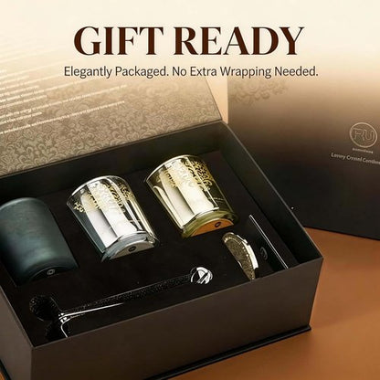 Luxury Soy Candle Gift Set - 3 Pack 7oz Aromatherapy Candles with Wick Trimmer & Snuffer | 120H Burn Time