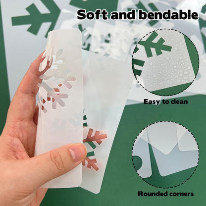 Skiennix 9 Pcs Large Snowflake Stencils - Perfect for Window Decorations & Winter Crafts