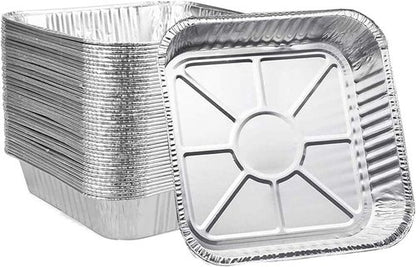 Ailelan Aluminum Foil Pans - 8x8 Disposable Cooking & Storage Pans | 50-Pack for Easy Food Prep