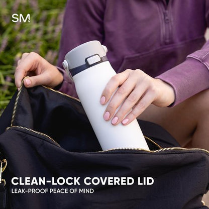 Simple Modern Mesa Sport Water Bottle with Covered Chug Lid | 24oz Cup Holder Friendly Insulated Stainless Steel Bottle for Gym, Sports and Travel | Willow