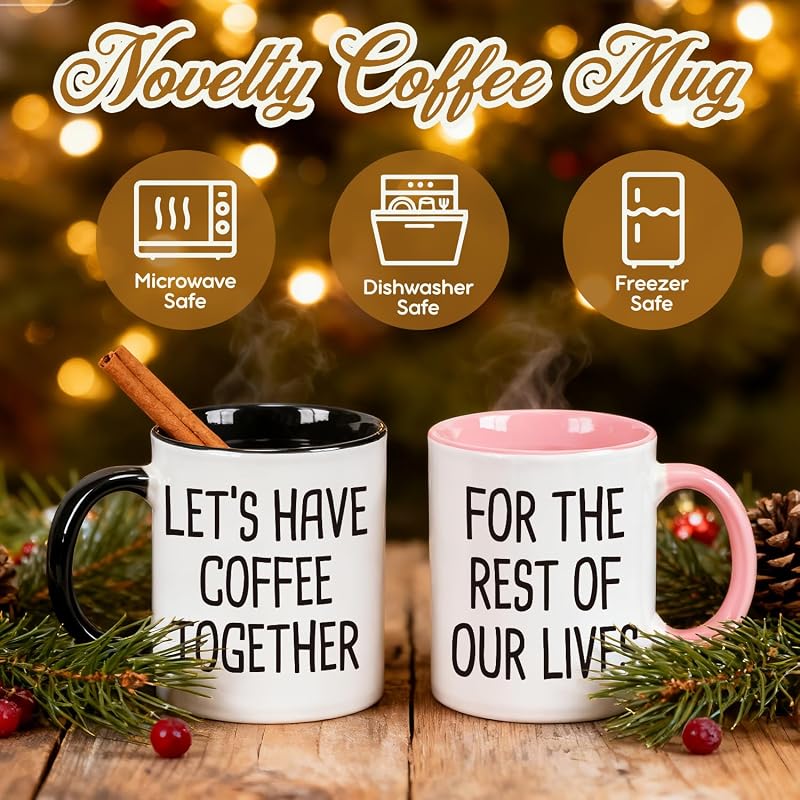 Two-Piece Coffee Mugs Gift Set for Couples – Eternal Love Quote 11oz Ceramic Cups