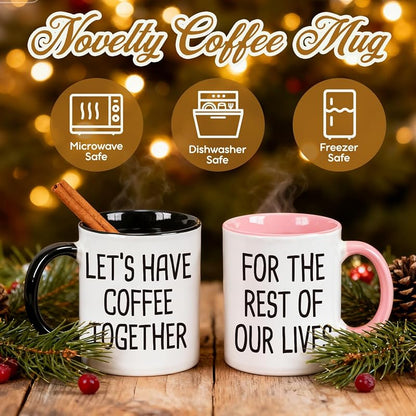 Two-Piece Coffee Mugs Gift Set for Couples – Eternal Love Quote 11oz Ceramic Cups