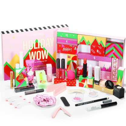 Skiennix Makeup Advent Calendar 2026 - All-In-One Kit with Eyeshadow Palette, Lipstick & Foundation | Perfect New Year Gift for Teens & Women