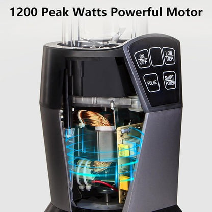 Liebe&Lecker Smoothie Blender - 1200 Peak Watts Personal Blender with 2 To-Go Cups & Solid Lid | Ice Crushing & Frozen Fruit