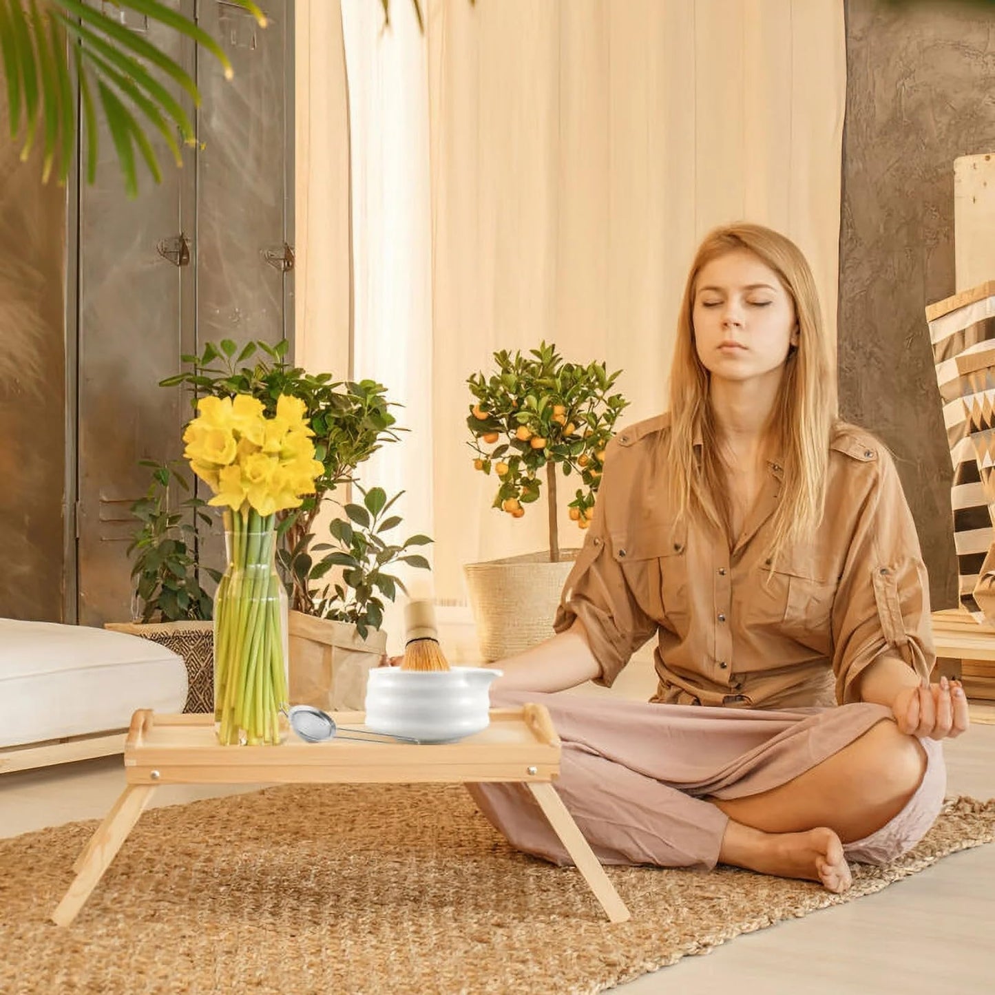 TOPCHANCES 7-Piece Elegant Matcha Kit: Bowl, Whisk, Scoop, Sifter, Towel - Perfect Set for Matcha Enthusiasts