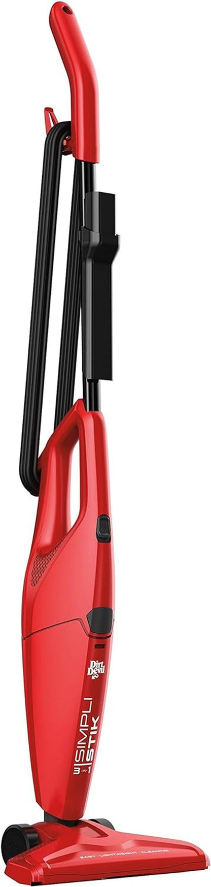 Dirt Devil Simpli-Stik Lightweight Corded Bagless Stick Vacuum - Compact & Versatile, Red