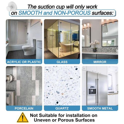 Hviiso Suction Cup Hooks, Glass Window, Mirror - Shower Hooks for Inside Shower, No Drill Towel Hooks for Bathrooms, Bath Robe Coat Looafh Hook for Hanging - White (4 Pack)
