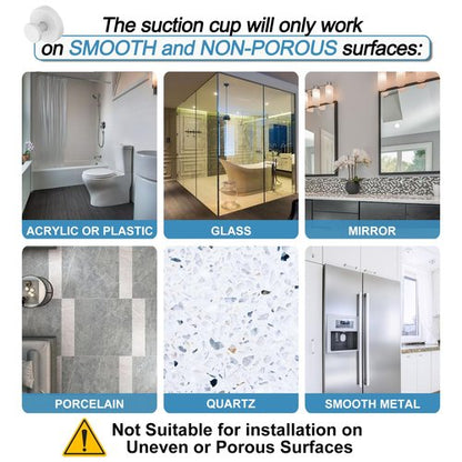 Hviiso Suction Cup Hooks, Glass Window, Mirror - Shower Hooks for Inside Shower, No Drill Towel Hooks for Bathrooms, Bath Robe Coat Looafh Hook for Hanging - White (4 Pack)