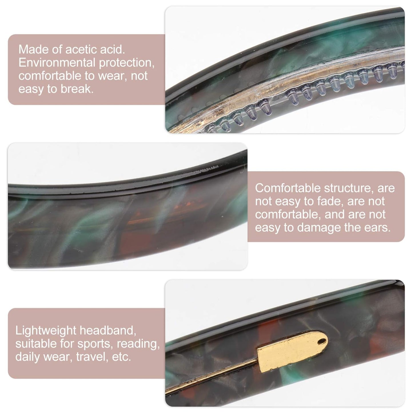 Uonlytech Hawksbill Pattern Headband - Non-Slip Hair Wrap Strips & Face Hairband | Stylish Hair Accessory
