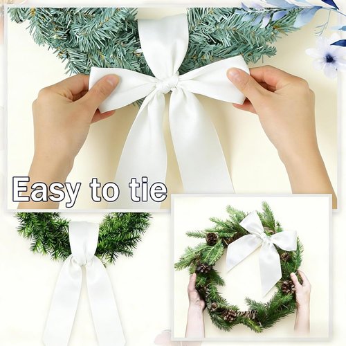 Dream Loom White Wreath - 8-Piece Sash Decoration Set for Easter, Weddings & Holiday Decor
