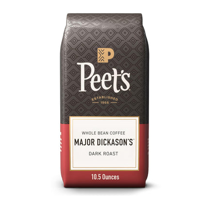 Peet's Coffee Dark Roast Whole Bean Coffee - 100% Arabica Major Dickason's Blend, 10.5 Ounce Bag