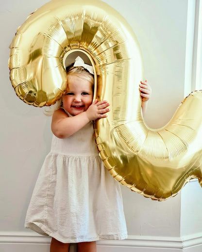 Champagne Gold Number 2 Balloon | 40 Inch Light Gold Birthday Decoration for 2nd Party