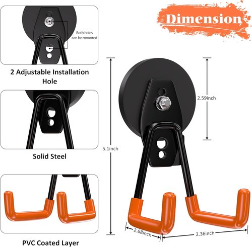 ENUODA Strong Magnetic Hooks - Heavy Duty Utility Storage for Garage | 4 Pack Rare Earth Magnets