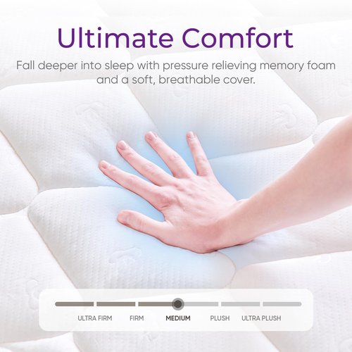 GAESTE Queen Mattress in a Box, 12 Inch Hybrid Mattress with Comfort Memory Foam and Pocket Springs, Medium Firm, Pressure Relief, CertiPUR-US Certified (Queen, 12 in)