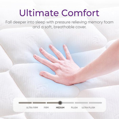 GAESTE Queen Mattress in a Box, 12 Inch Hybrid Mattress with Comfort Memory Foam and Pocket Springs, Medium Firm, Pressure Relief, CertiPUR-US Certified (Queen, 12 in)