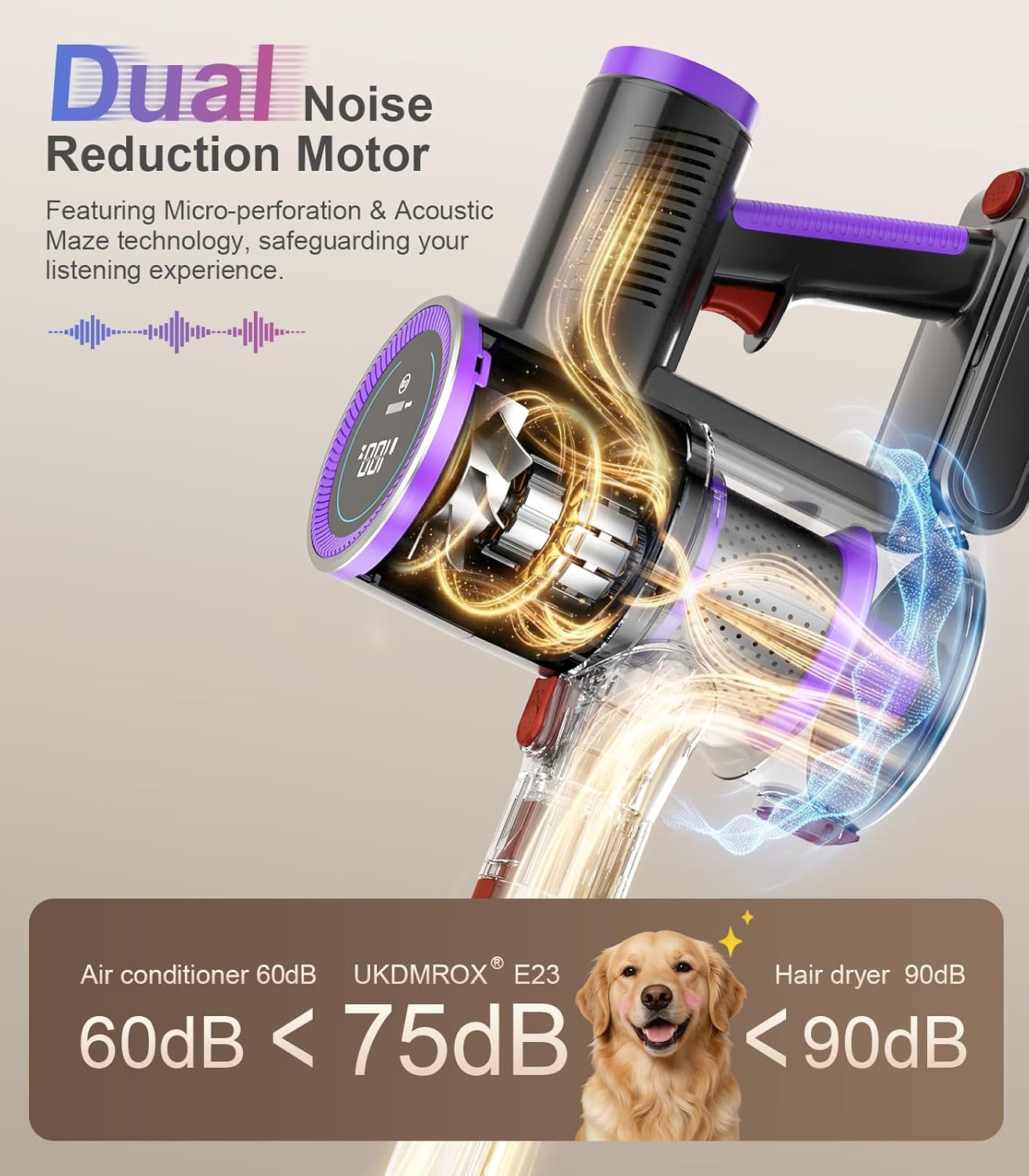 Skiennix Cordless Stick Vacuum Cleaner - Powerful 550W Suction | 45 Minutes Runtime, Lightweight & Wireless for Home & Pet Hair