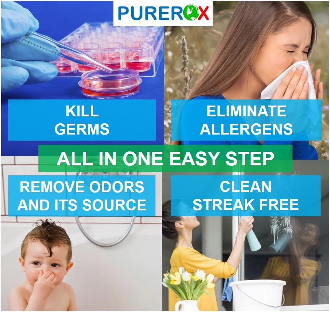 PUREROX Disinfectant Spray - Hospital Grade, TSA Approved Travel Size (3.4oz, 2pk) | Eliminates 99.9999% of Viruses and Bacteria
