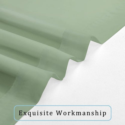 OWENIE Sage Green Sheer Curtains 96 Inches Long 2 Panels Set, Elegant Sheer Curtains for Bedroom Living Room, 2Pcs Each 42" W x 96" L,Total Wide 84 Inch, Sage Green