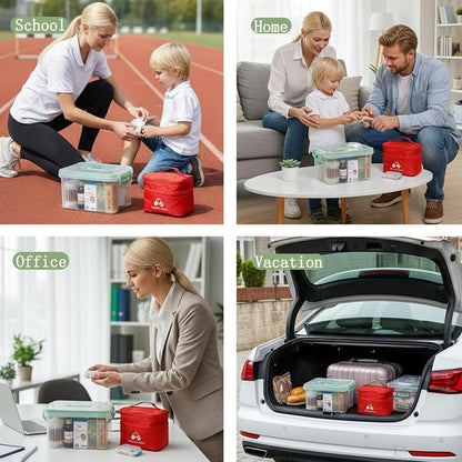 Skiennix 3-Piece Clear Medicine Organizer - Portable Multifunctional Storage Box for Home & Travel