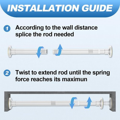 CorkLatta Tension Curtain Rod 31-56 Inch,1 Inch Diameter Adjustable Matte White Spring tension Stainless Steel Telescoping Rod,Easy Install,No Rust