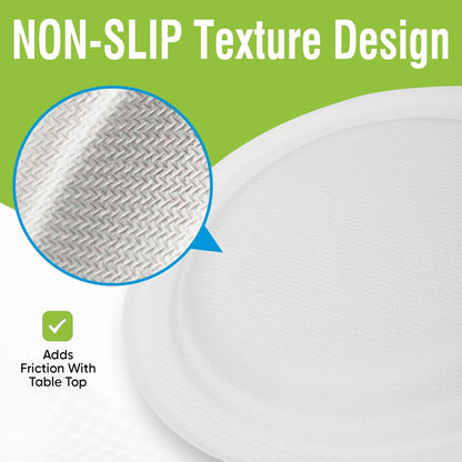 Skiennix Disposable White Paper Plates - 6 Inch Heavy Duty Biodegradable & Compostable | 100 Count, Leak-Proof, Microwave Safe for Parties & Snacks