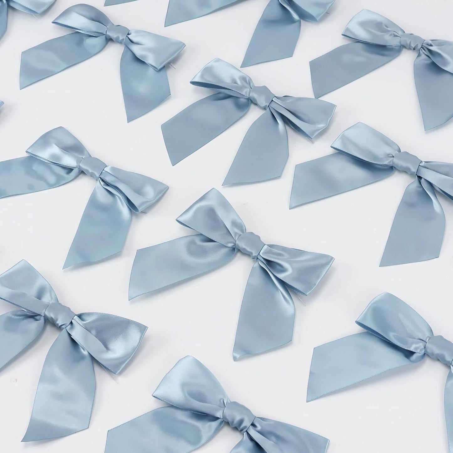 AIMUDI Dusty Blue Wedding Bows - 4.5" Pre-Tied Blue Ribbon Bows for Baby Showers & Gifts | 36 Pack