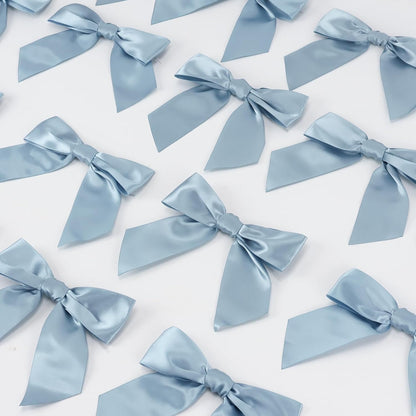 AIMUDI Dusty Blue Wedding Bows - 4.5" Pre-Tied Blue Ribbon Bows for Baby Showers & Gifts | 36 Pack