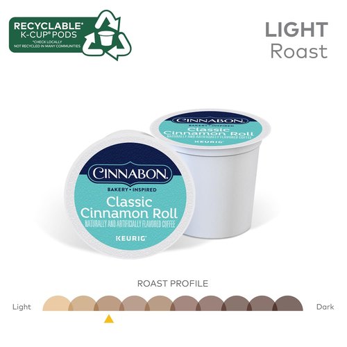 Cinnabon Classic Cinnamon Roll K-Cup Pods - Light Roast Coffee, 48 Count | Deliciously Sweet Flavor