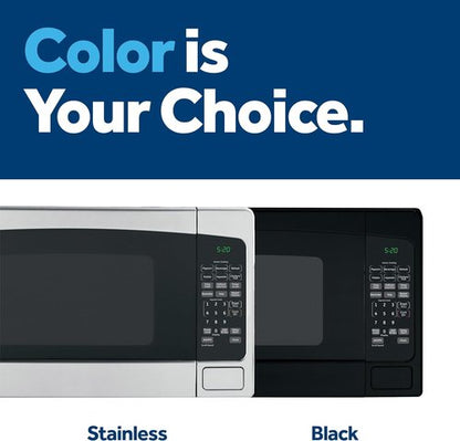 GE Countertop Microwave Oven - 2.0 Cu. Ft. Capacity | 1,200 Watts, 8 Auto Cooking Settings, Stainless Steel