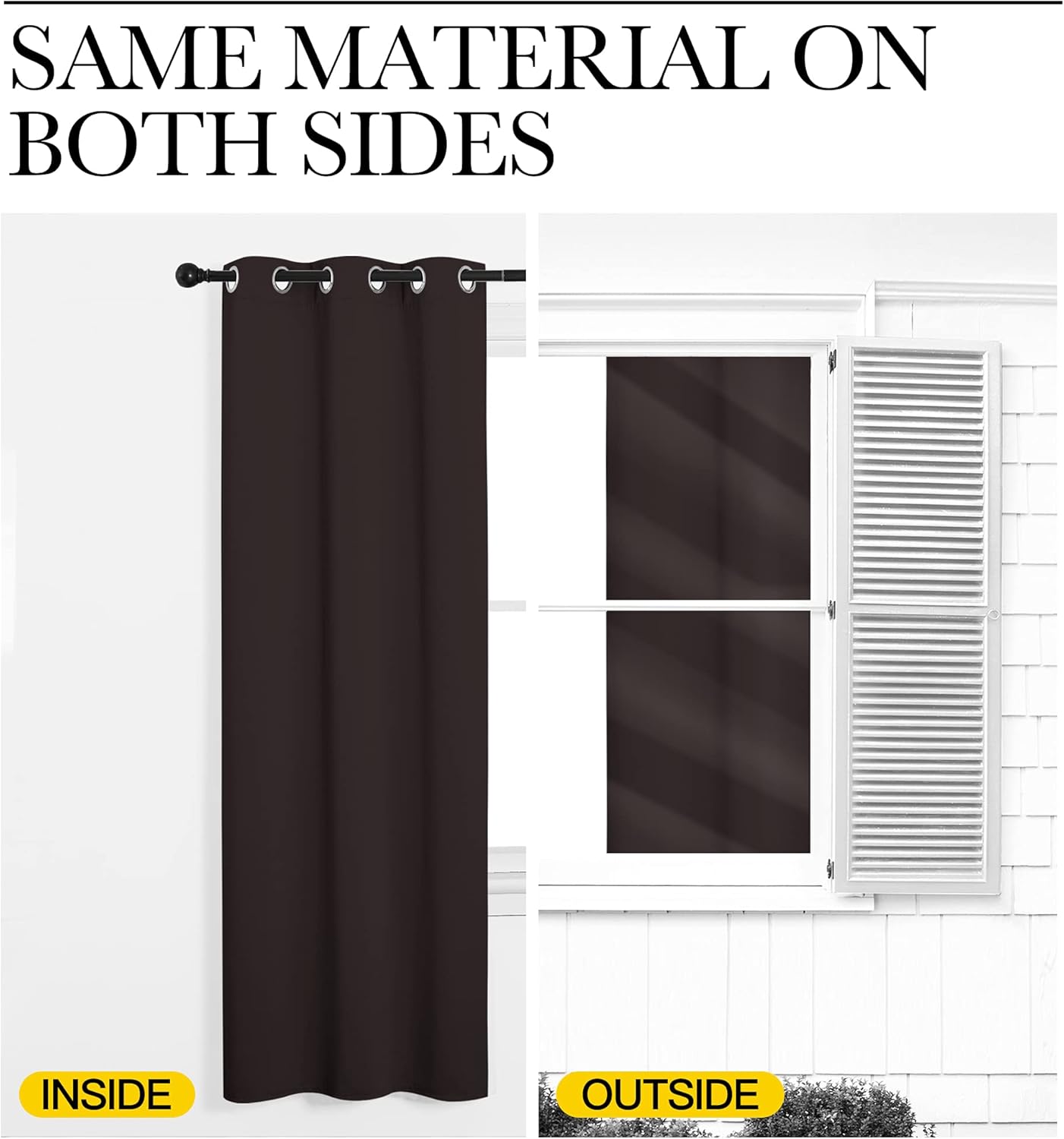 NICETOWN Blackout Curtain Panels - Energy-Saving Thermal Insulated Drapes | Grommet Design, 34" x 72", Toffee Brown