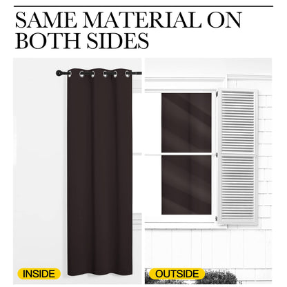 NICETOWN Blackout Curtain Panels for Bedroom Window, Triple Weave Microfiber Energy Saving Thermal Insulated Solid Grommet Blackout Draperies and Drapes(One Pair, 34 inches by 72 inches, Toffee Brown)