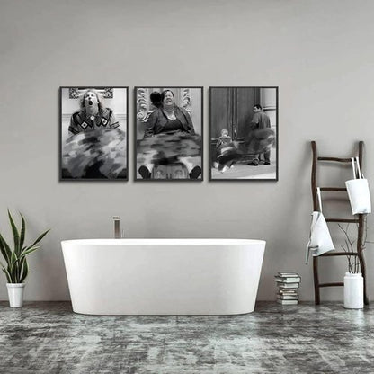 **Laylwhq Vintage Dumb and Dumber Movie Wall Art - Funny Black and White Bathroom Prints | Unframed 12x16in**
