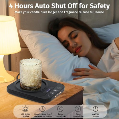 Coffee Mug Warmer - 36W Smart Cup Warmer for Coffee with 9-Temp Settings Display, 1-12H Timer, Electric Beverage Tea Water Milk Warmer for All Cups and Mugs