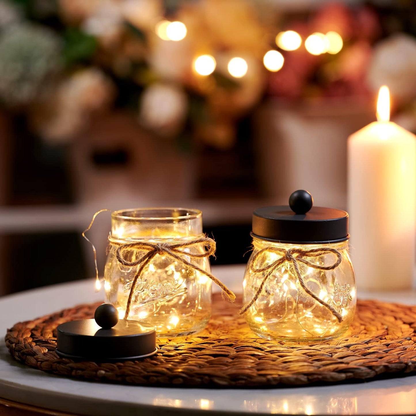 SheeChung Qtip Holders - Stylish Black Bathroom Decor for Cotton Swabs & Accessories | 2 Pack