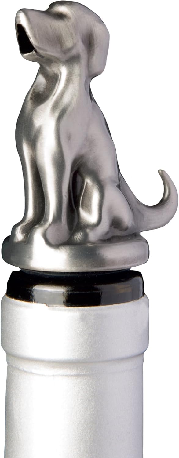 Stainless Steel Dog Wine Aerator Pourer - Deluxe Decanter Spout for Robust Red and White Wine - Pour Amore Bottle Pourer/Stopper & Air Diffuser by Chris's Stuff