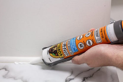 Gorilla Waterproof Caulk & Seal Silicone Sealant, 10oz Cartridge (Pack of 1) - White Caulking Sealant for Kitchen, Window, Bath, Marine, Door and More