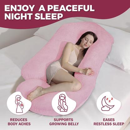 PILLANI Pregnancy Pillow - V C U Shaped 57-Inch Full Body Support for Maternity Comfort & Cooling