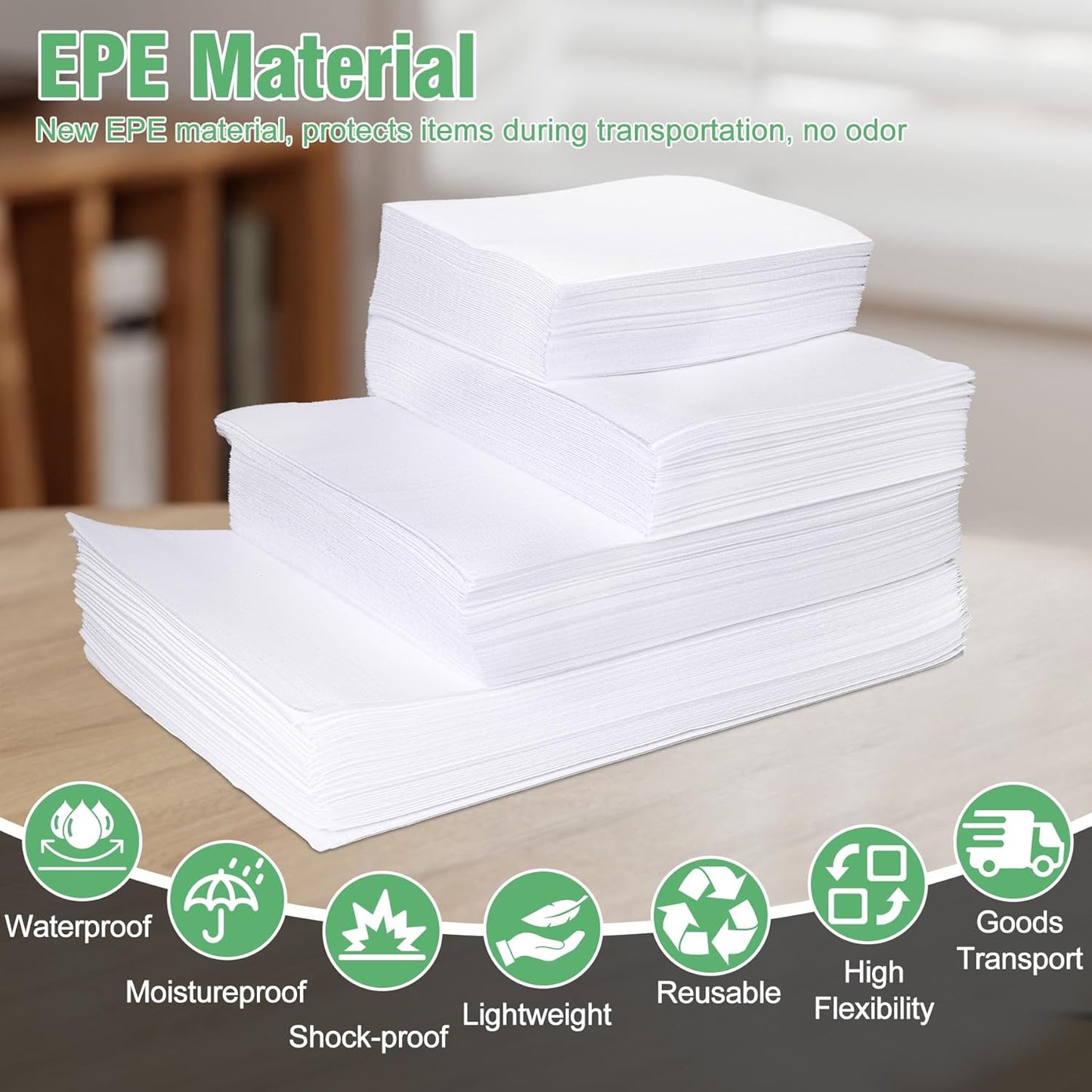 Regine Switzerland 540Pcs Dish Packing Supplies - Cushion Foam Wrap Pouches & Sheets with Fragile Stickers | 4 Sizes Included