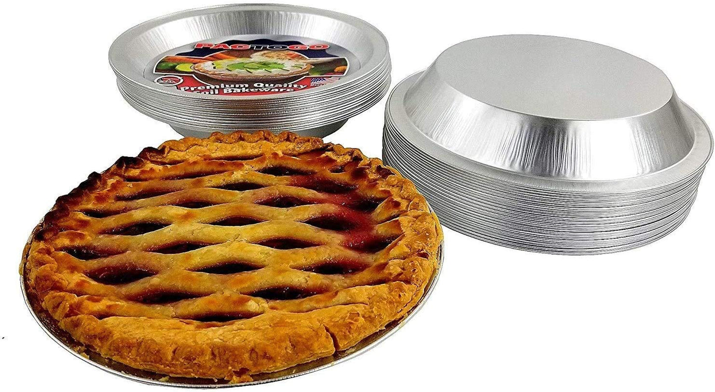 PACTOGO 9" Disposable Heavy Smooth-Wall Aluminum Foil Pie Pans (Pack of 400)