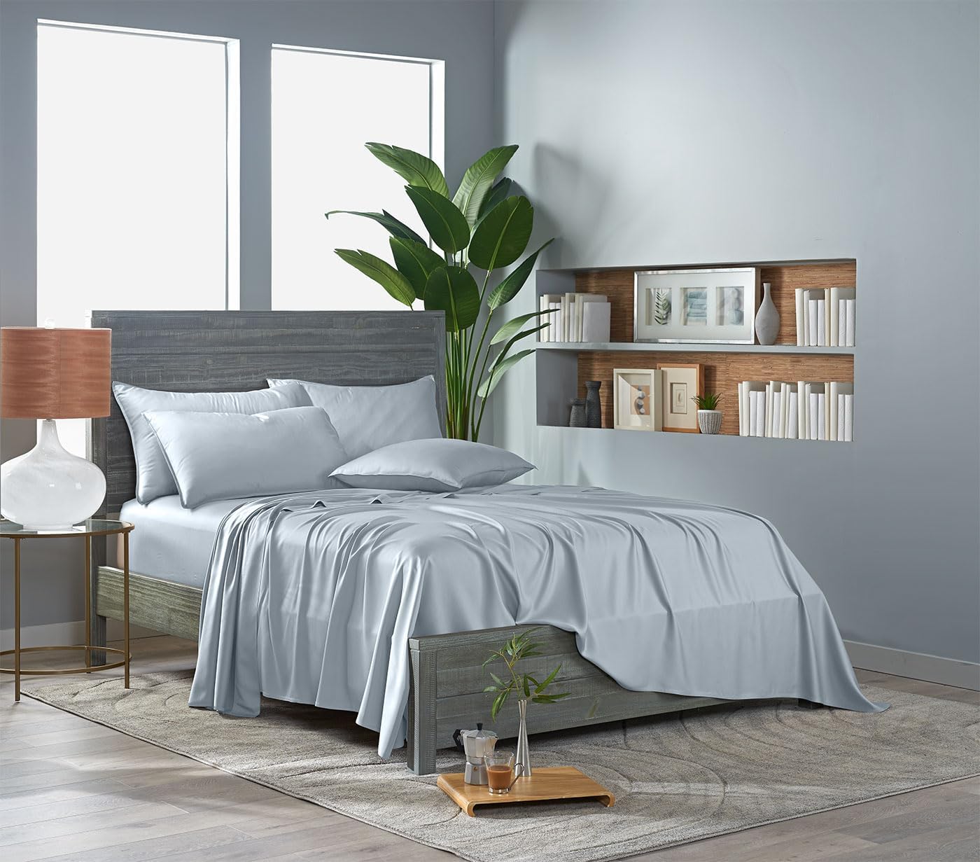 Pure Bamboo Full Sheets - Luxuriously Soft & Cooling 100% Organic Viscose Bed Sheet Set | Full Size, Glacier Color