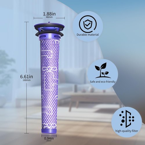 Dyson 4 Pack Replacement Pre-Filters | Enhance V8, V7, V6, SV04, DC58 Vacuum Performance