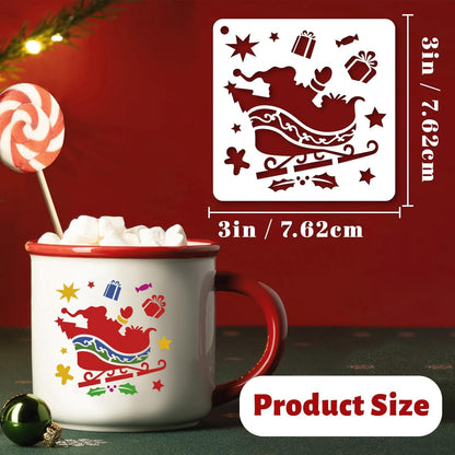 Skiennix 72 PCS Christmas Stencils - Reusable Holiday Painting Templates for Wood, Glass & Fabric Decor