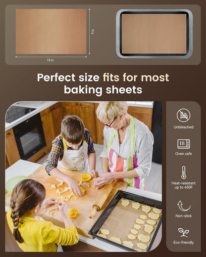 Parchment Paper Sheets - Non-Stick Precut Baking Paper for Air Fryer & Grilling | 9x13 In, 100PCS