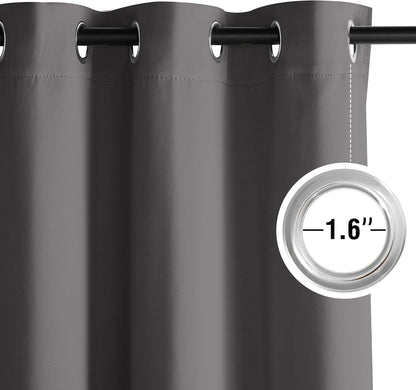 NICETOWN Blackout Curtains - Grommet Grey Drapes | 95 Inches Long for Ultimate Light Control