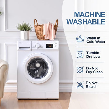 Eiayeebil Queen Size Mattress Pad, Soft Pillow Top Mattress Topper Queen with 8-21" Deep Pocket, Quilted Fitted Mattress Pad for Back Pain Relief, Down Alternative Filling, White