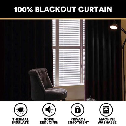 PrinceDeco Blackout Curtains 63 Inches Long 100% Blackout Curtains for Bedroom Rod Pocket Linen Textured Curtains Energy Saving with White Liner, 2 Panels(52 x 63 Inch, Natural)