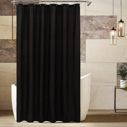 ALYVIA SPRING Extra Long Fabric Shower Curtain Liner Waterproof - 72" x 96", Soft & Lightweight X-Long Shower Curtain with 3 Magnets, Machine Washable - 72x96, Black
