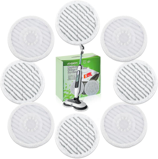 Shark Steam Mop Replacement Pads - 8 Pack for S8001, S7001, S7201 | Durable & Washable for All Floors